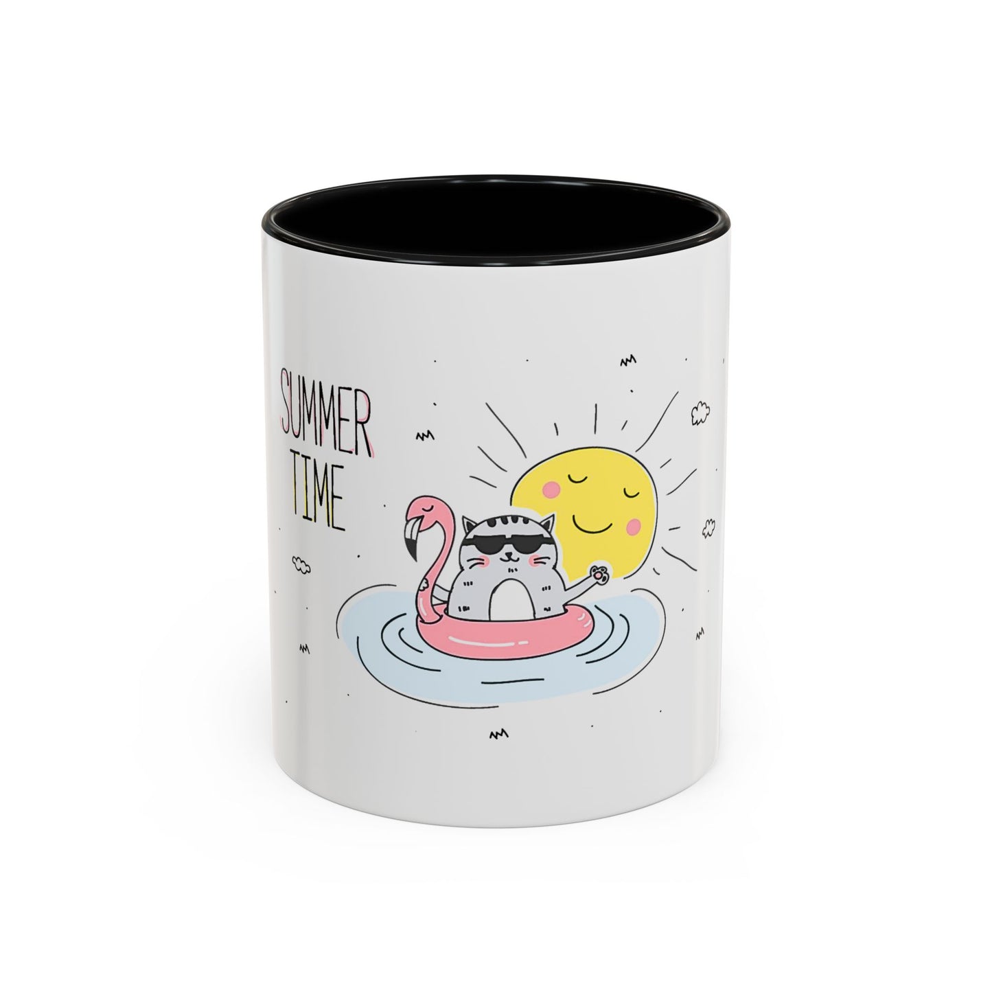 Jingles The Summertime Cat. Accent Coffee Mug, 11oz