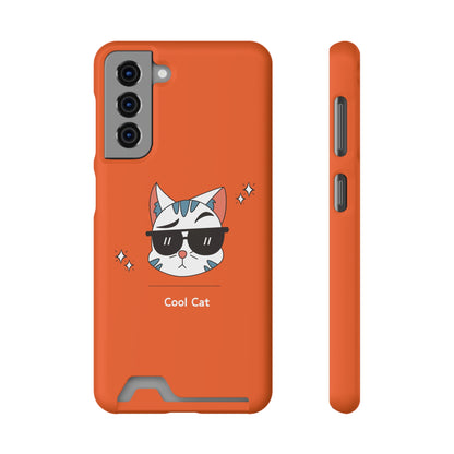 Cool Cat. Phone Case With Card Holder