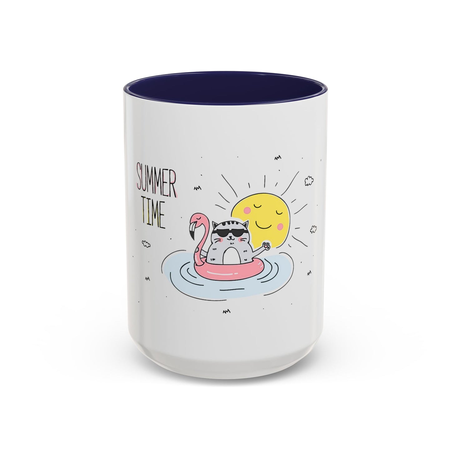 Jingles The Summertime Cat. Accent Coffee Mug, 11oz