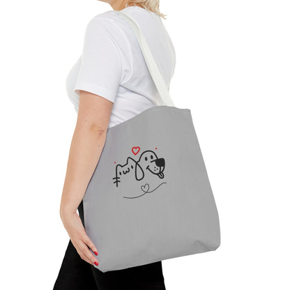 Puppy Love. Grey Tote Bag (AOP)