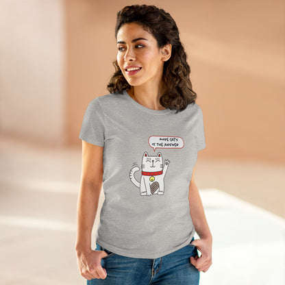 Oliver Says More Cats Is The Answer. Women's Midweight Cotton Tee