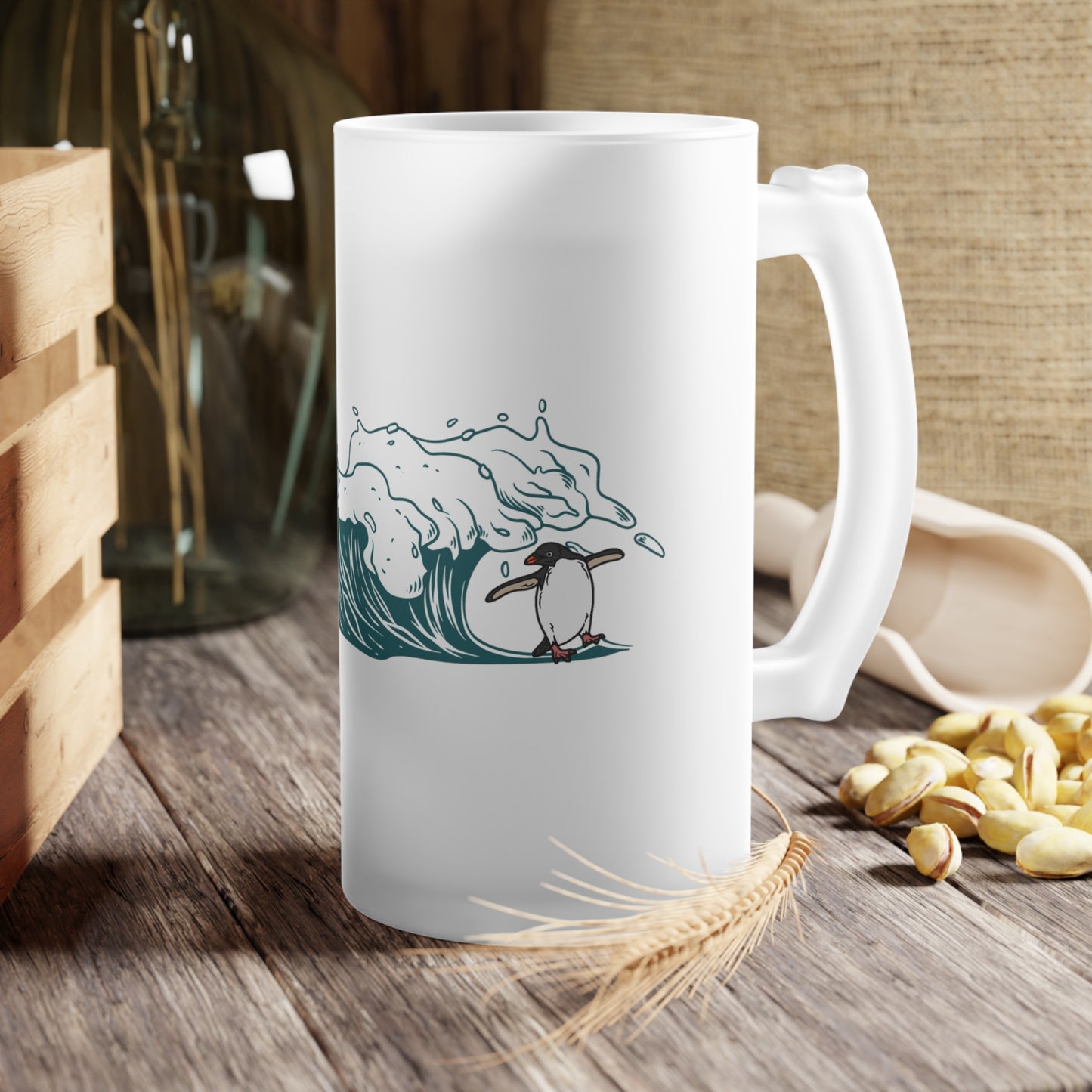 Ocean Vibes Frosted Beer Mug | Chill Gift for Beer Lovers