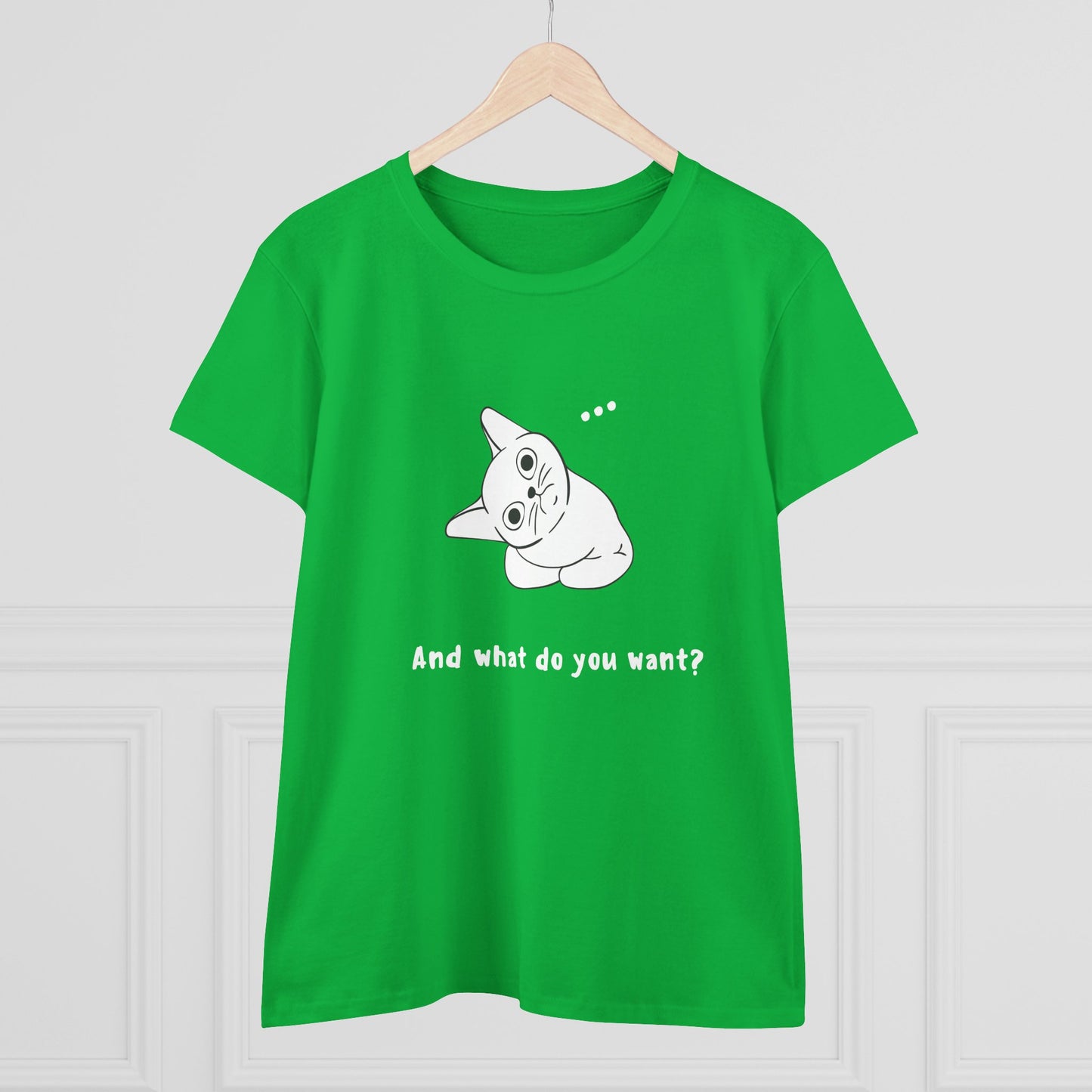 Vexing Cat Wondering What You Want. Women's Midweight Cotton Tee