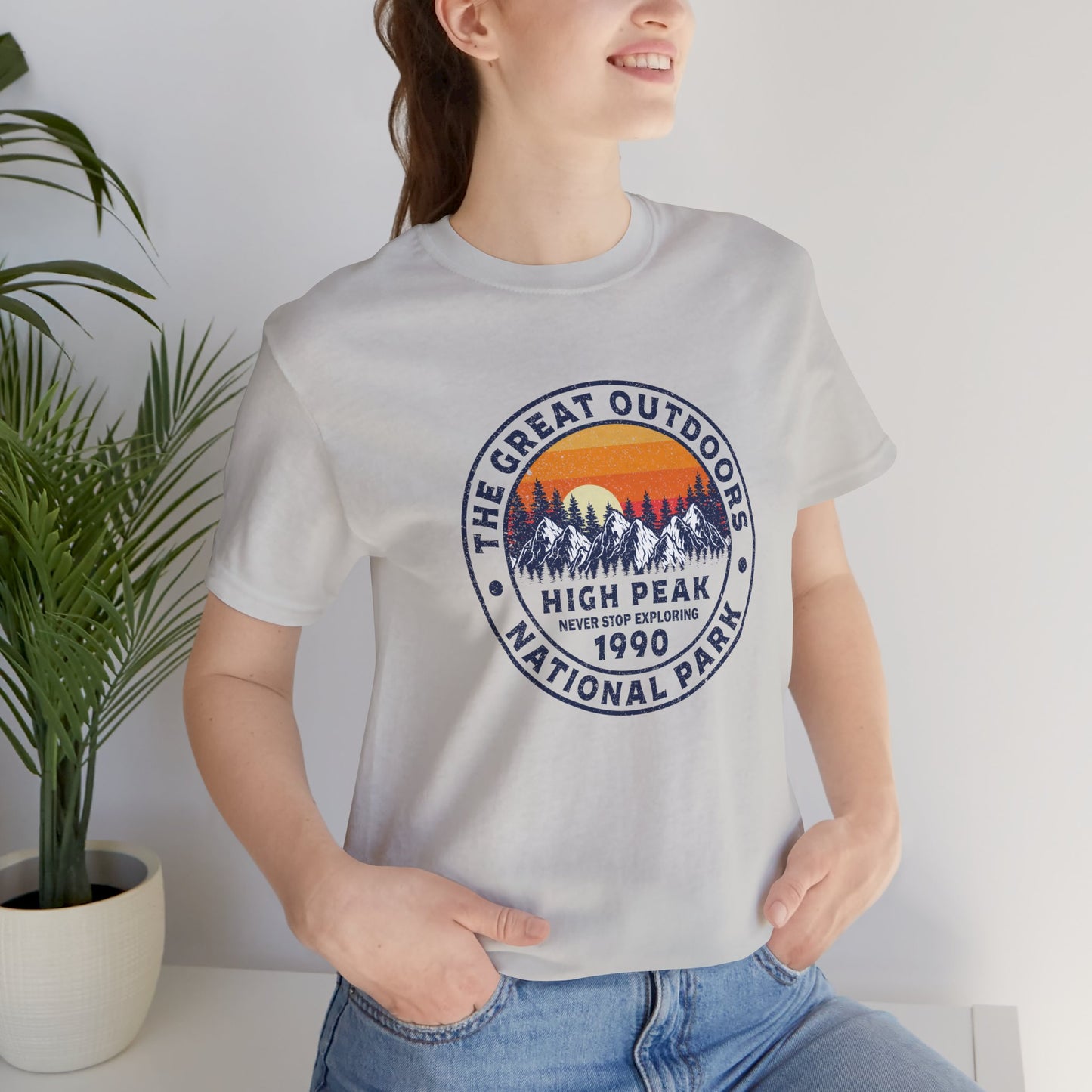 Never Stop Exploring. High Peak National Park. Unisex Jersey Short Sleeve Tee