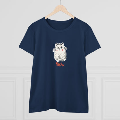 Loki The Cat. Meow. Women's Midweight Cotton Tee