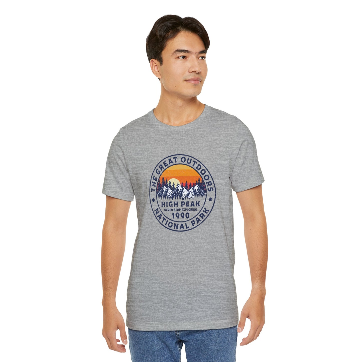 Never Stop Exploring. High Peak National Park. Unisex Jersey Short Sleeve Tee