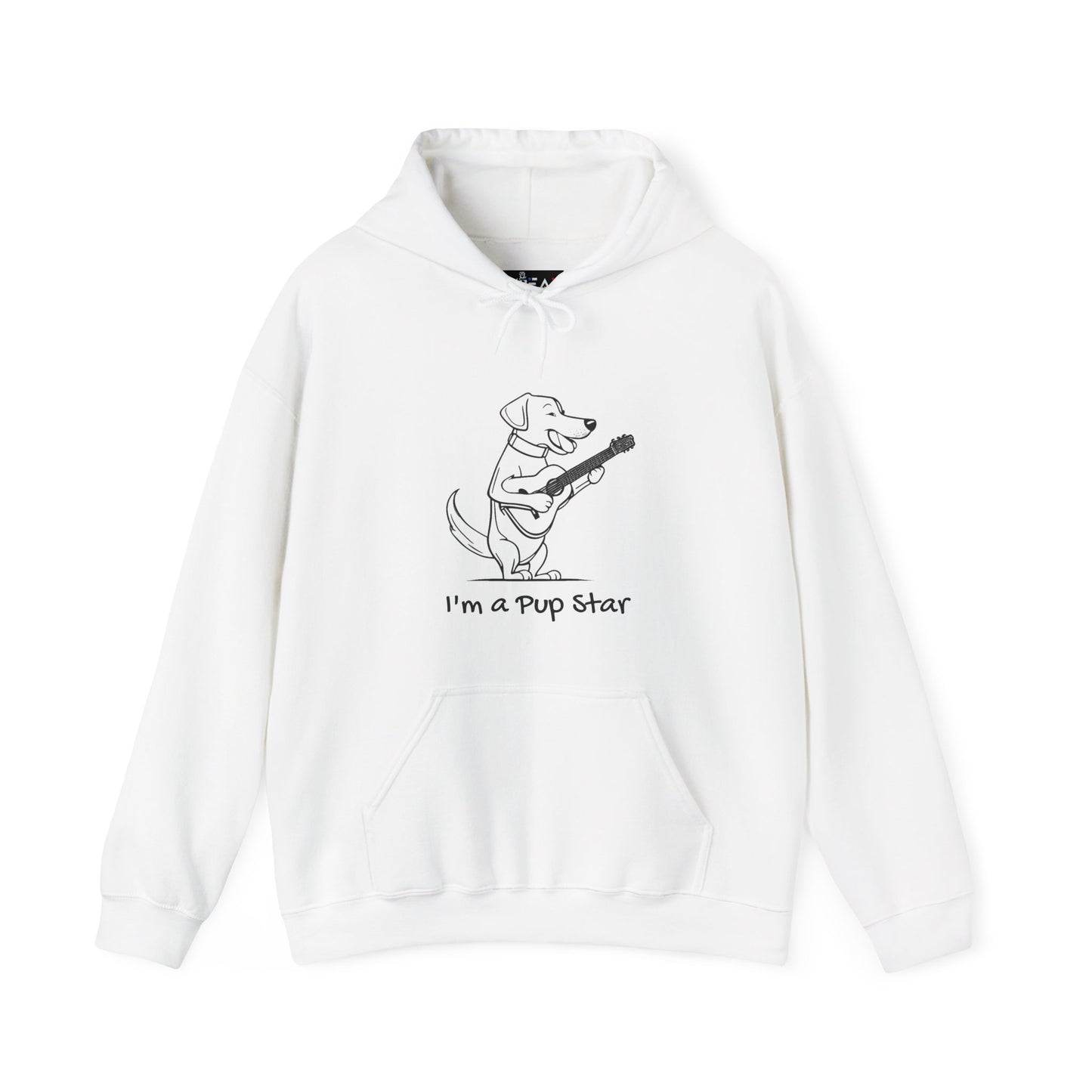 Dog With a Guitar. I'm a Pup Star. Unisex Hooded Sweatshirt.
