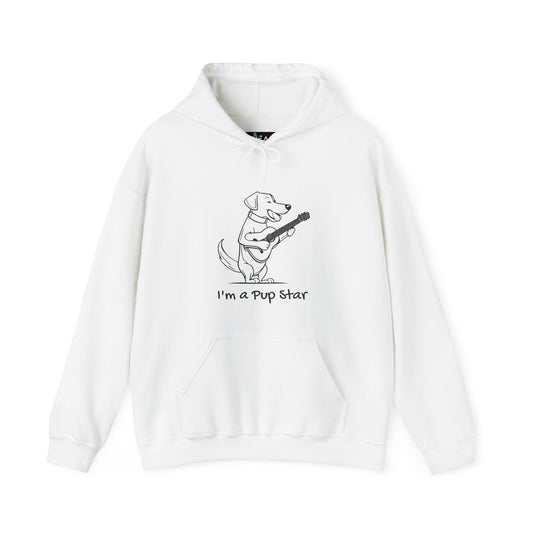 Dog With a Guitar. I'm a Pup Star. Unisex Hooded Sweatshirt.