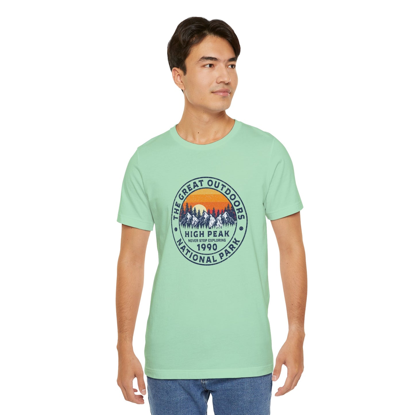 Never Stop Exploring. High Peak National Park. Unisex Jersey Short Sleeve Tee