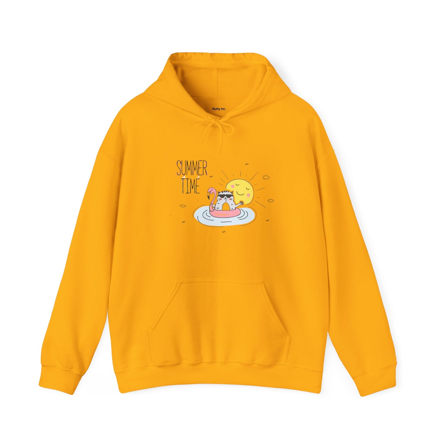 Jingles The Summertime Cat. Unisex Hooded Sweatshirt.