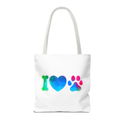 I Heart Paws. Tote Bag (AOP)