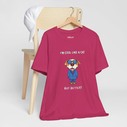 Chuck The Cool Dog. Unisex Jersey Short Sleeve Tee