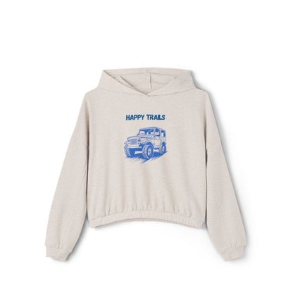 Exploring Happy Trails In a Jeep. Women's Cinched Bottom Hoodie