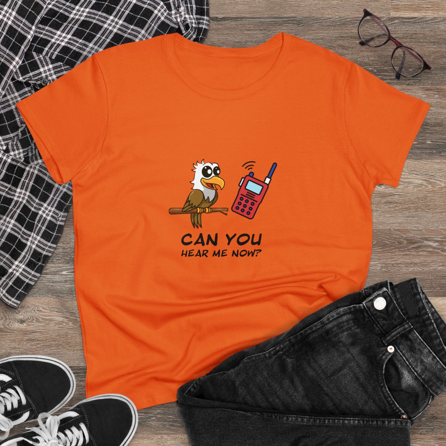 Burrowing Owl. Can You Hear Me Now?  Women's Midweight Cotton Tee