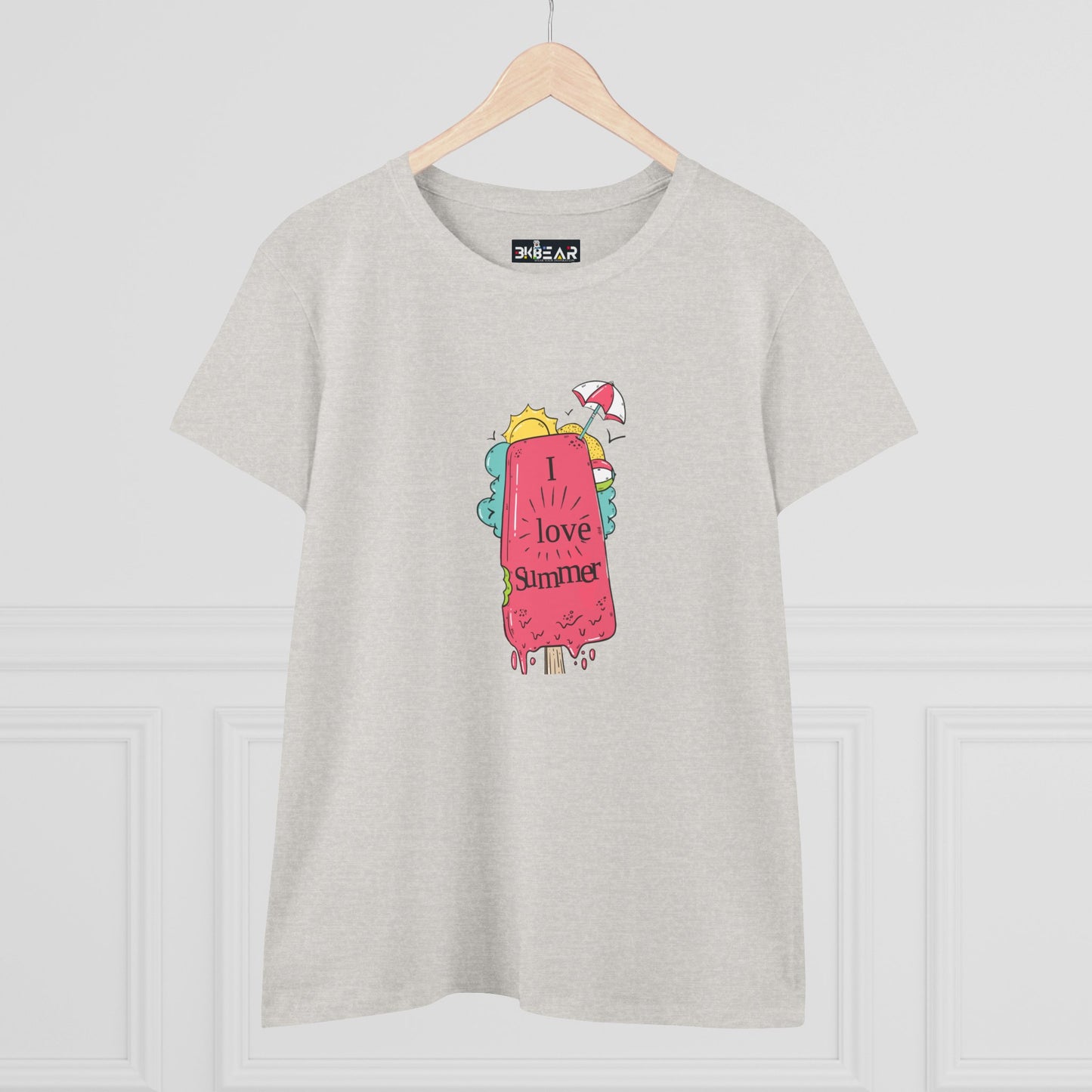 I Love Summer. Women's Midweight Cotton Tee