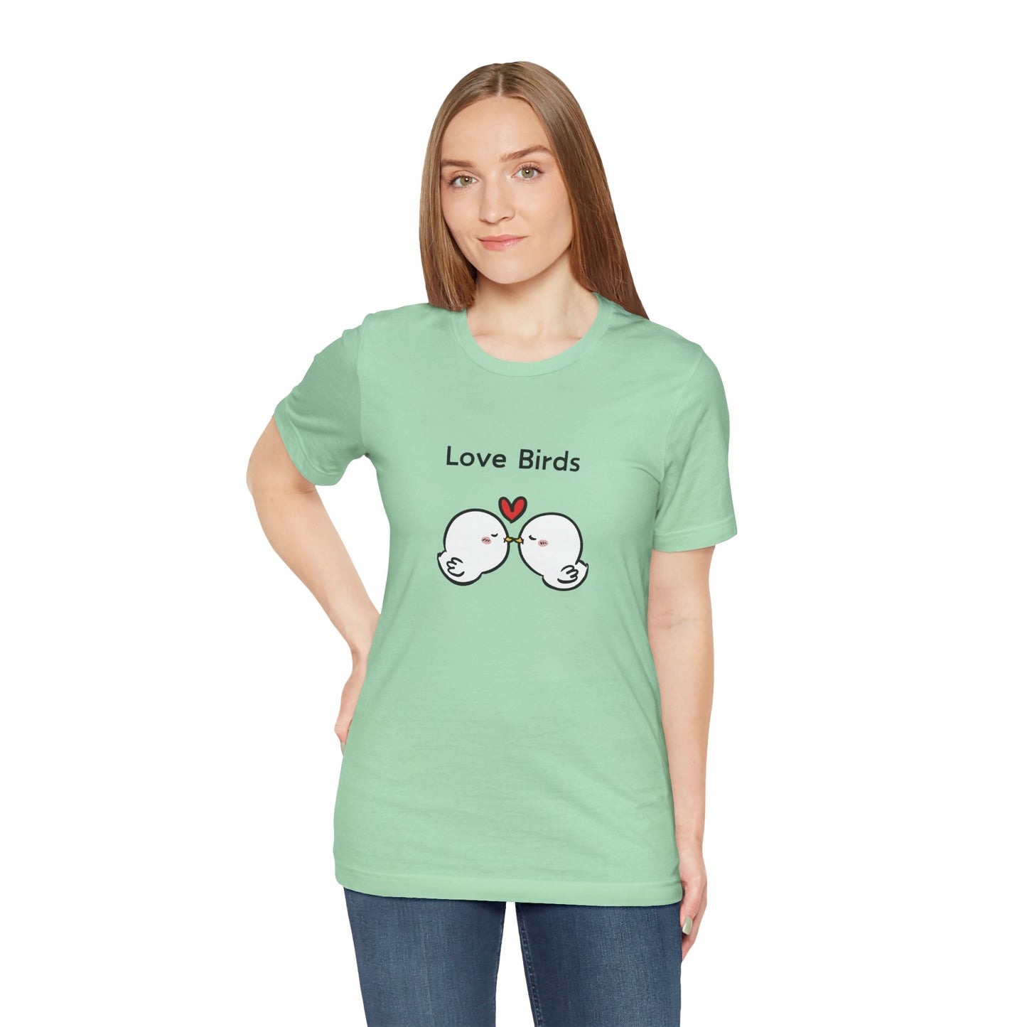 Love Birds Boyfriend T Graphic. Unisex Jersey Short Sleeve Tee