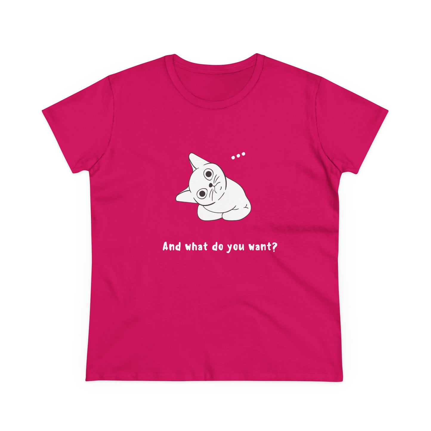 Vexing Cat Wondering What You Want. Women's Midweight Cotton Tee