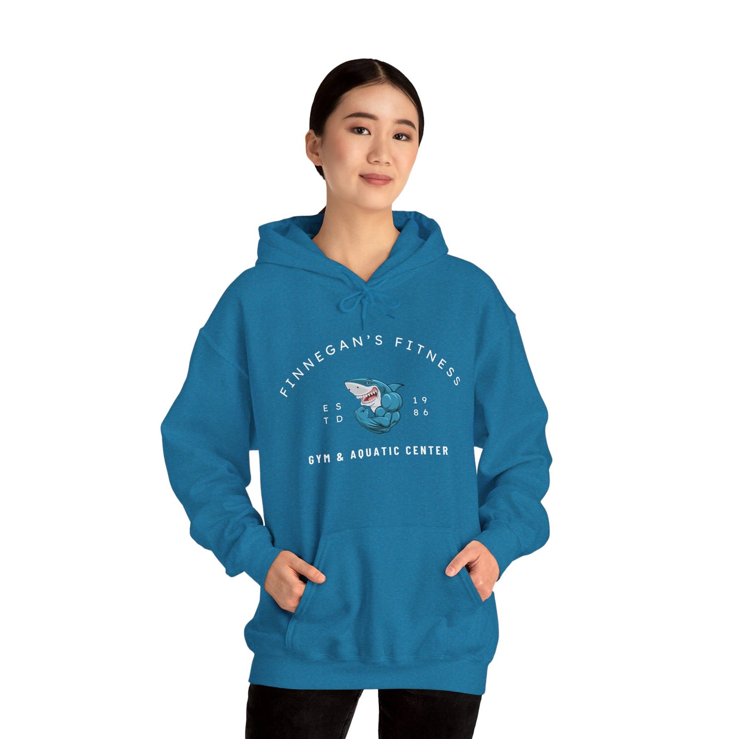 Shark Gym Hoodie – Finnegan’s Fitness & Aquatic Center Sweatshirt