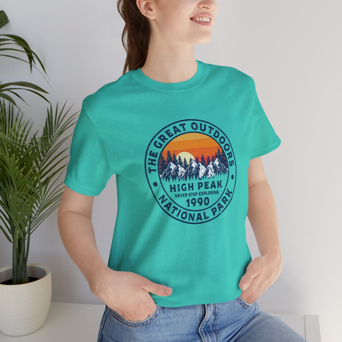 Never Stop Exploring. High Peak National Park. Unisex Jersey Short Sleeve Tee
