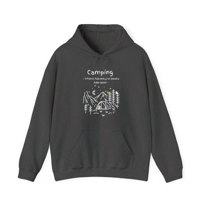 Camping. Where Adventure Meets Adorable. Unisex Hooded Sweatshirt.