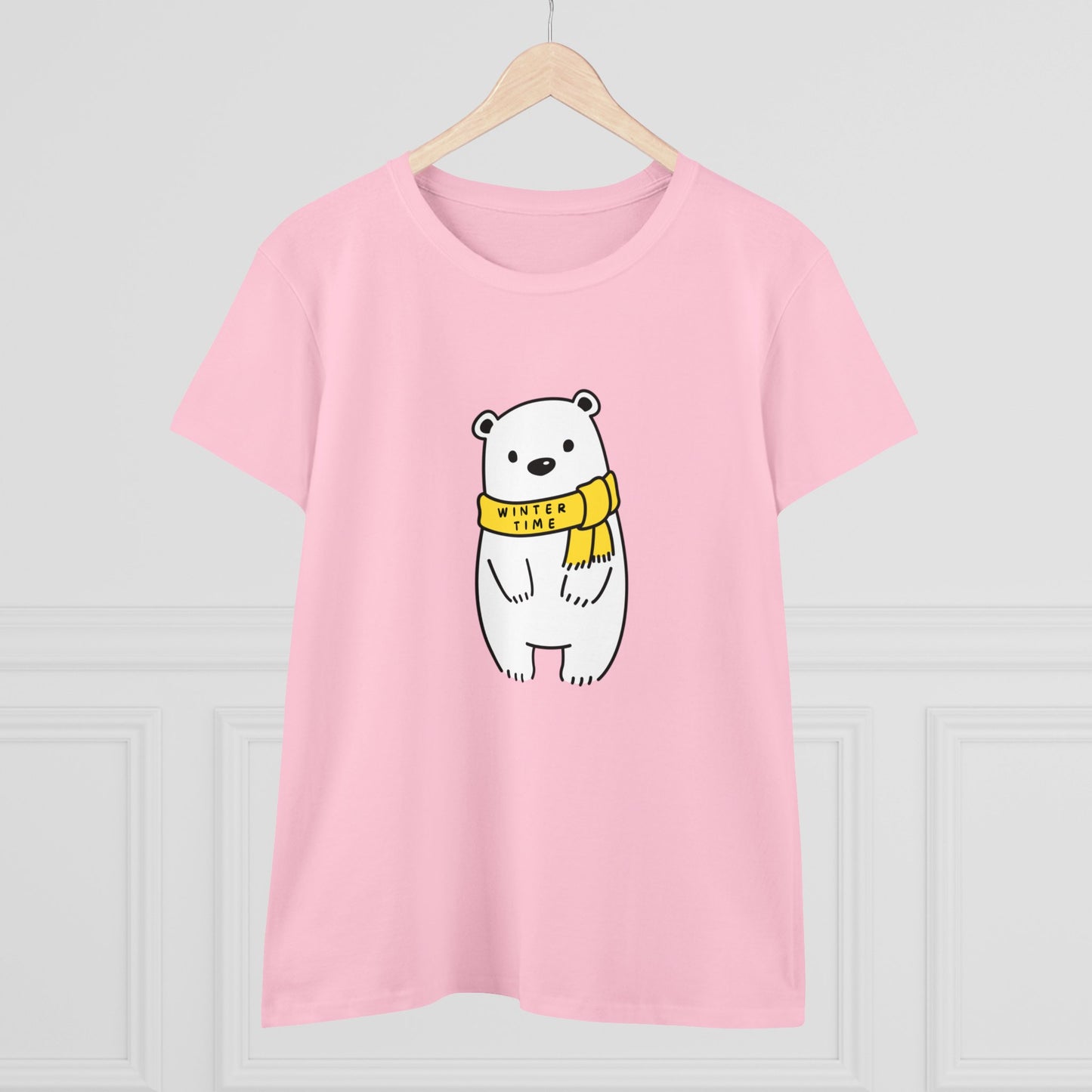 Winter Time BK Bear. .  Women's Midweight Cotton Tee