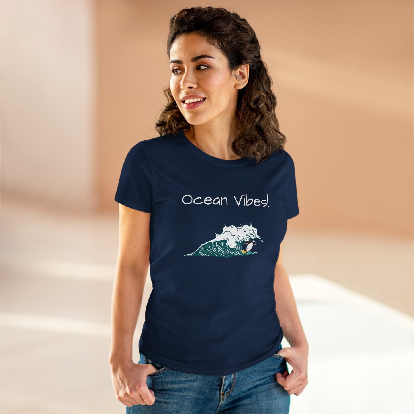 Ocean Vibes! Women's Midweight Cotton Tee