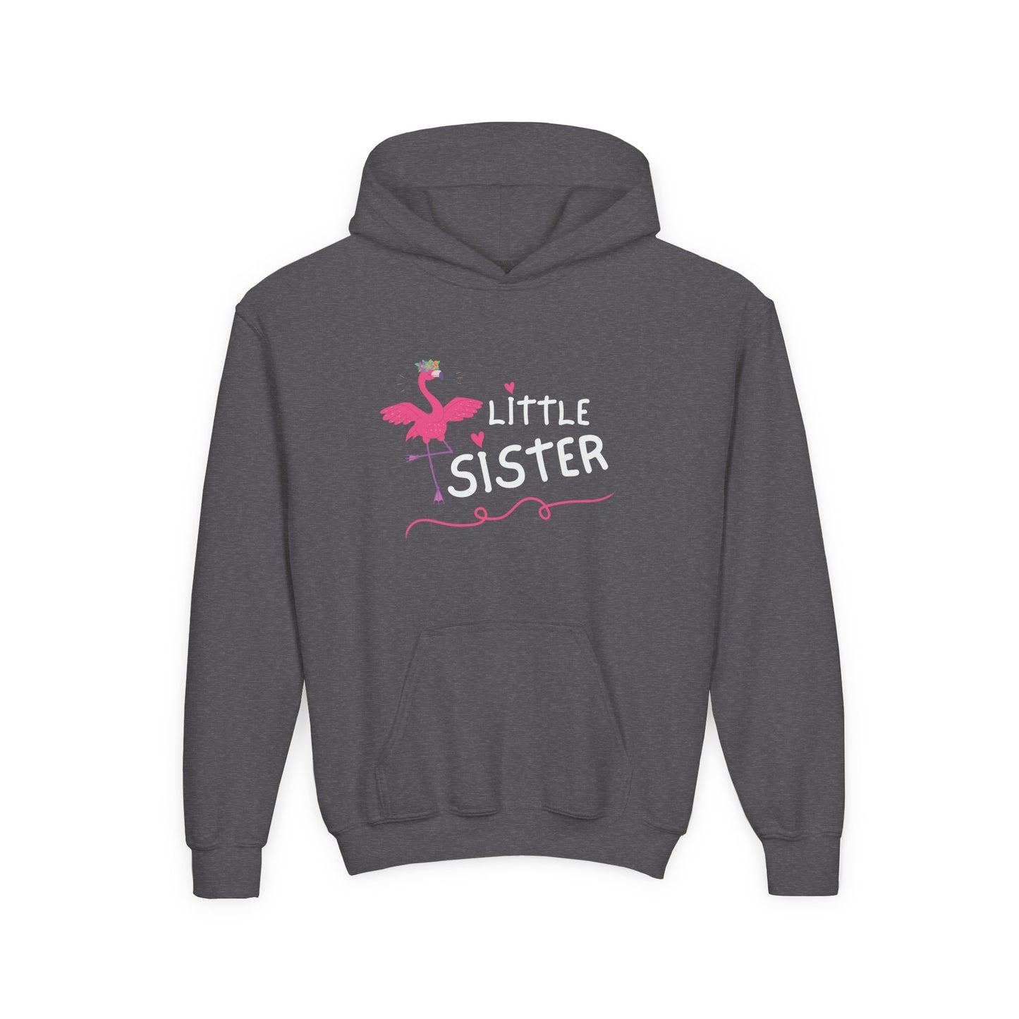 Adorable Little Sister Flamingo. Kids Hoodie