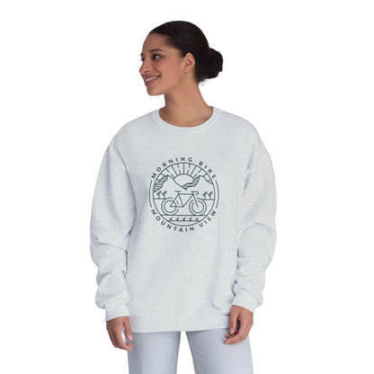Morning Bike, Mountain View. Unisex NuBlend® Crewneck Sweatshirt