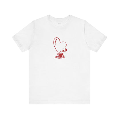 I Heart Coffee. Red. Unisex Jersey Short Sleeve Tee