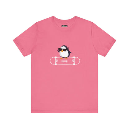 Adélie The Flippin Penguin. Unisex Jersey Short Sleeve Tee