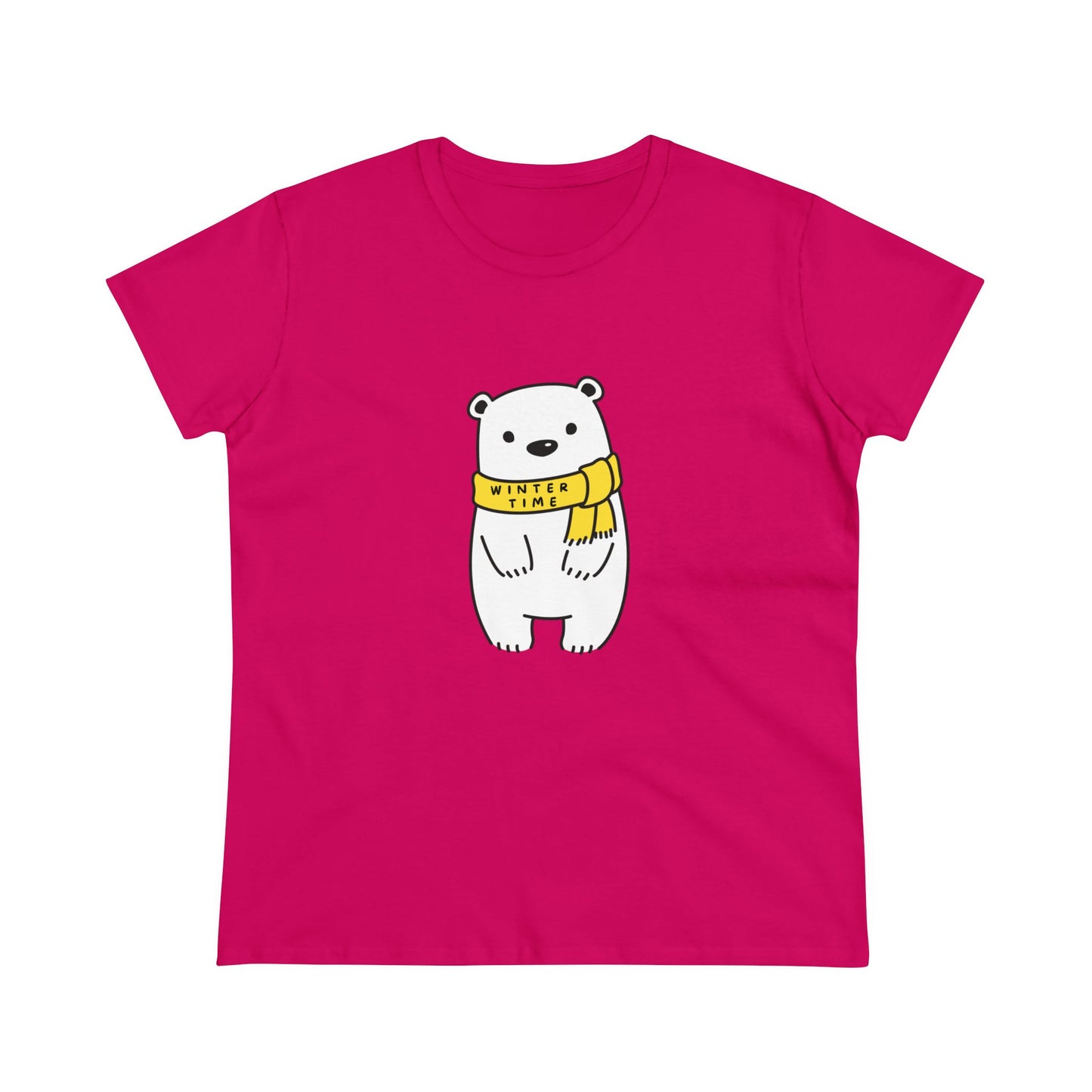 Winter Time BK Bear. .  Women's Midweight Cotton Tee