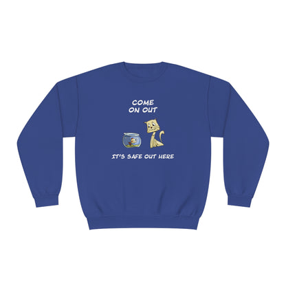 Kitty Cat Trying To Trick The Fish To Come Out. Unisex NuBlend® Crewneck Sweatshirt