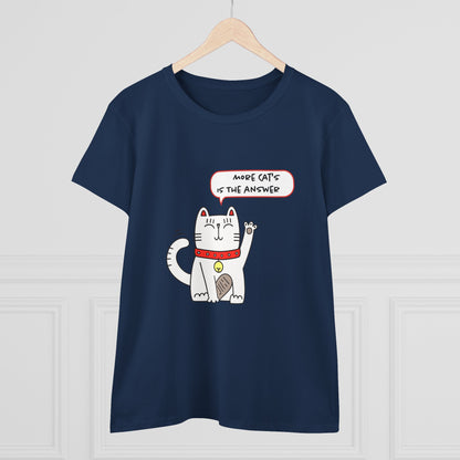Oliver Says More Cats Is The Answer. Women's Midweight Cotton Tee