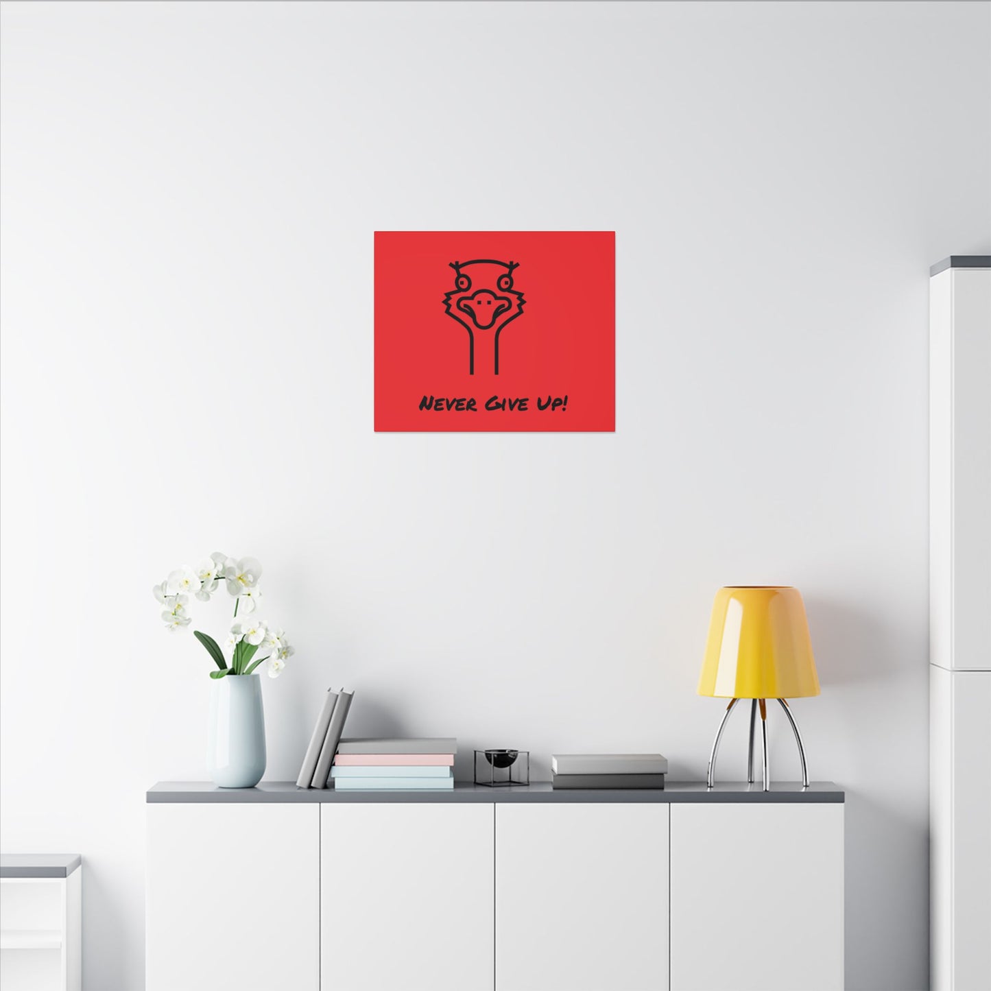 Oscar The Ostrich and JimmyV Never Gave Up. Canvas Gallery Wraps