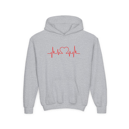 Heartbeat Love Youth Hoodie - Cozy Sweatshirt for Kids