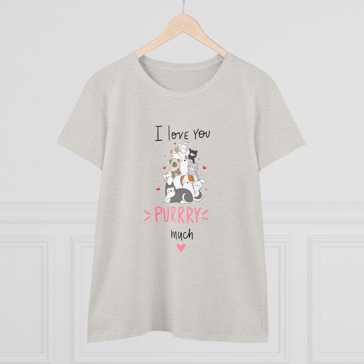 Adorable Animals that Love You Purry Much. Women's Midweight Cotton Tee