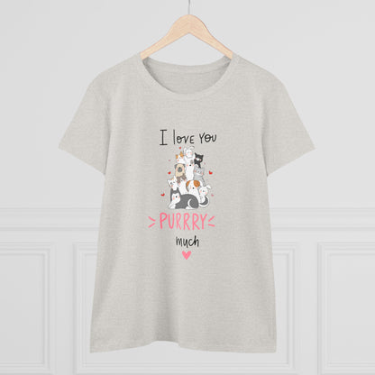 Adorable Animals that Love You Purry Much. Women's Midweight Cotton Tee