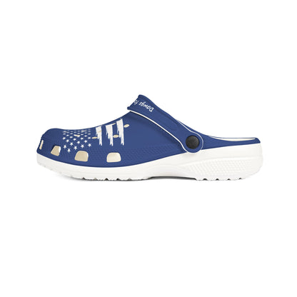 American Flag Dog Rubber Clogs For Men- Navy