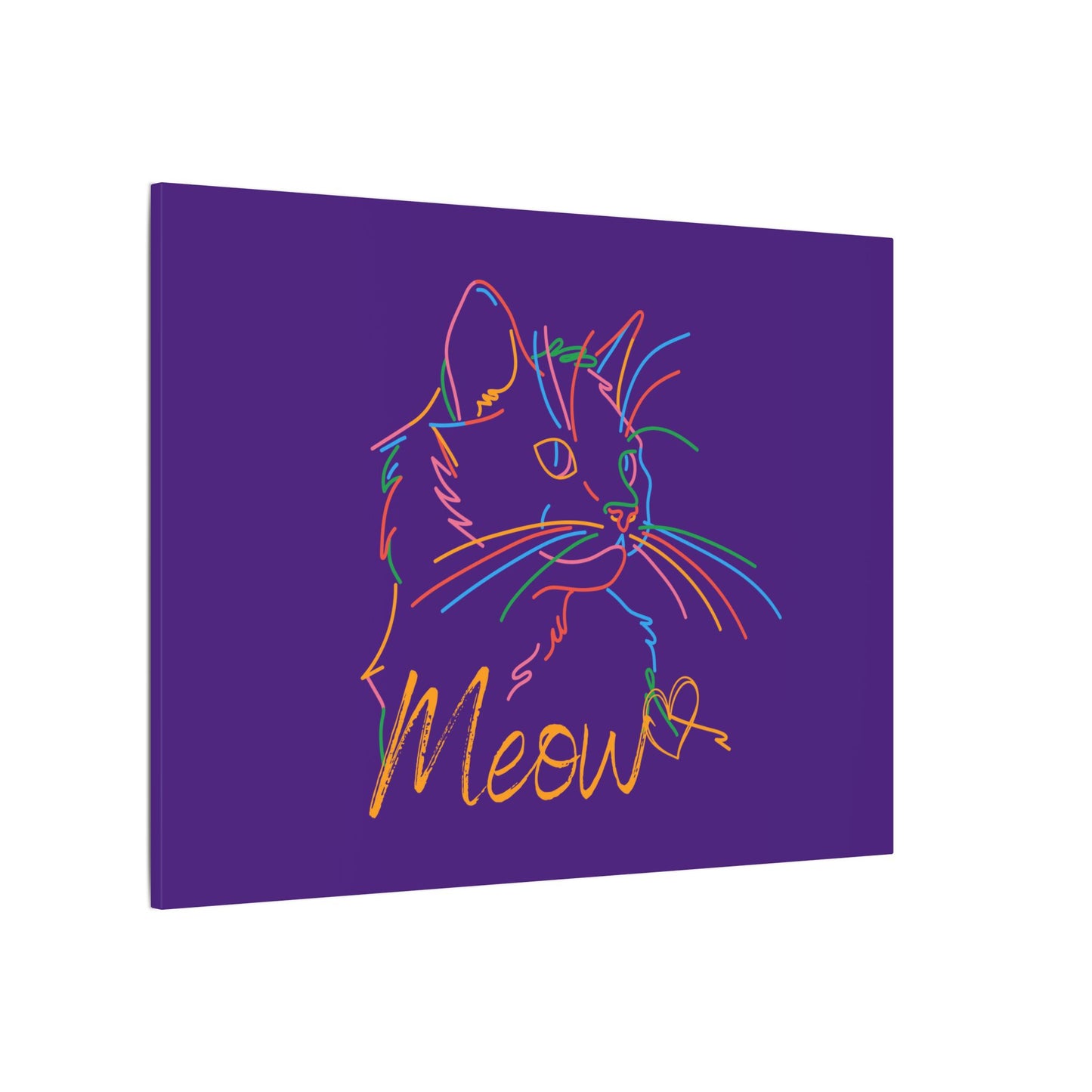 Copy of Meow. Cat with Purrty Color Outlines. Canvas Gallery Wraps