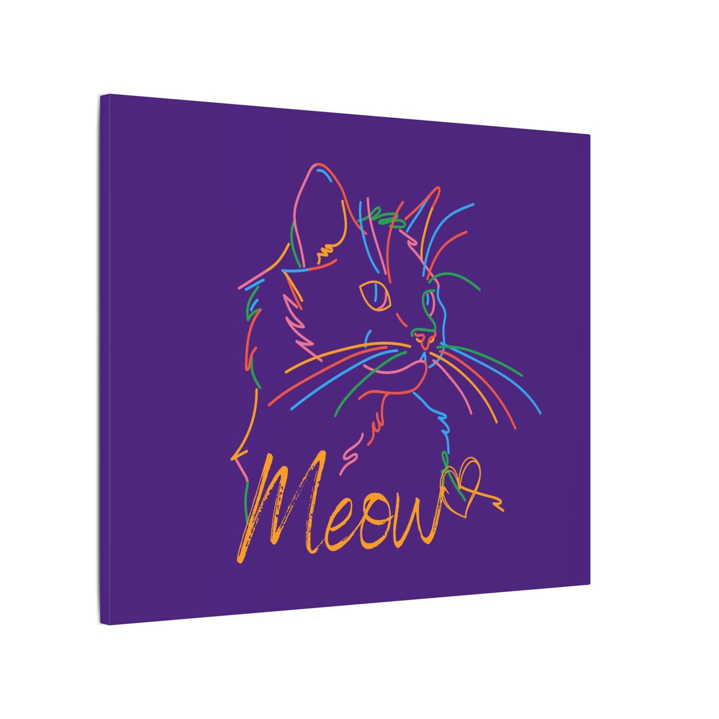 Copy of Meow. Cat with Purrty Color Outlines. Canvas Gallery Wraps