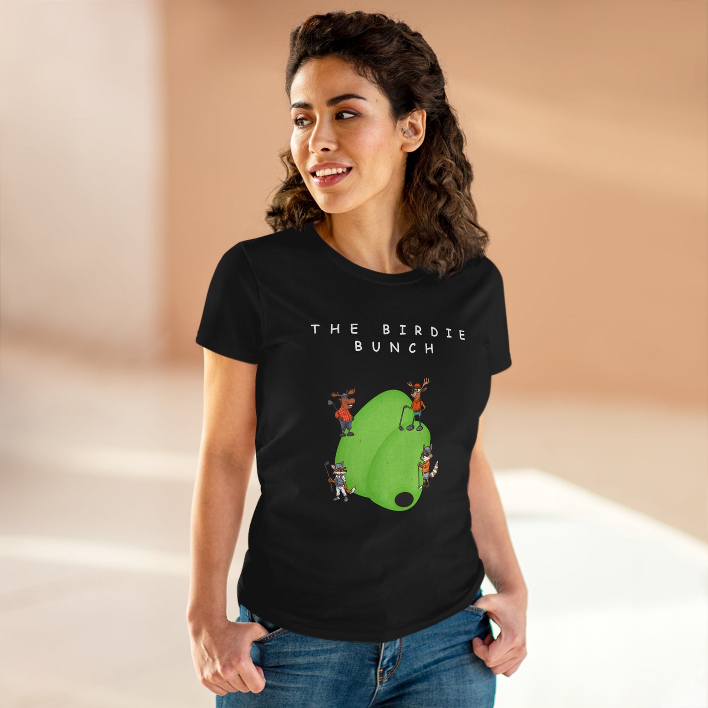 The Birdie Bunch.  Midweight Women's Cotton Tee.
