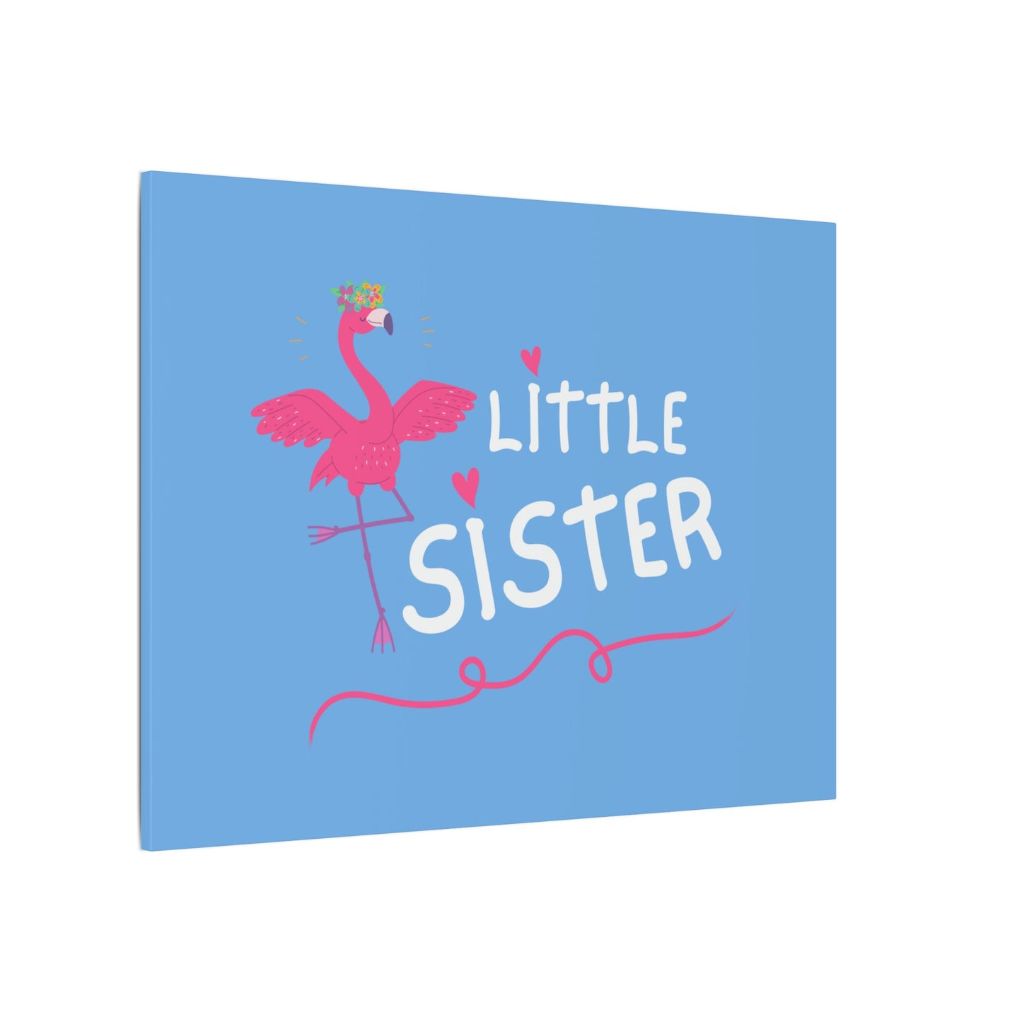Adorable Little Sister Flamingo. Always On-Time. Canvas Gallery Wraps