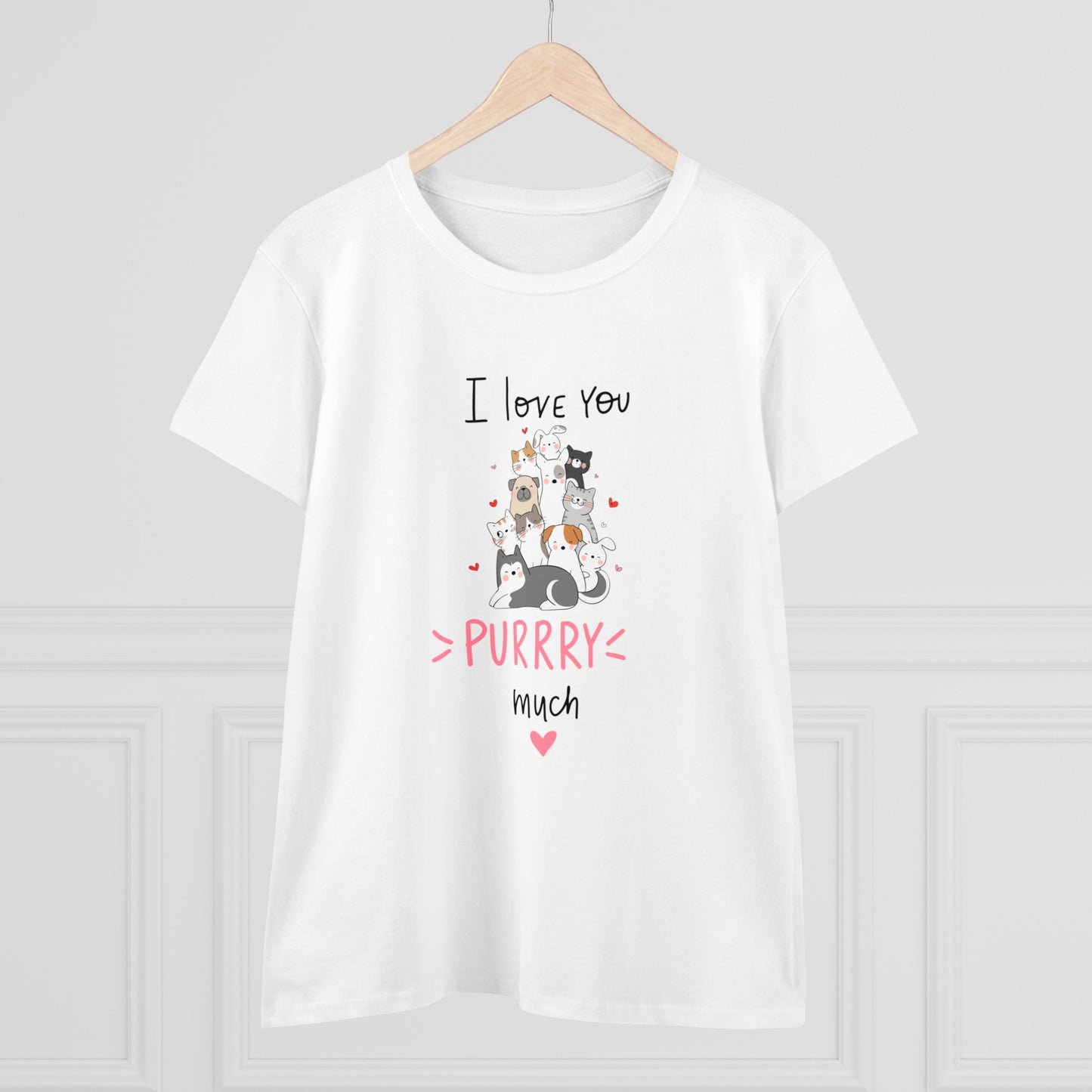 Adorable Animals that Love You Purry Much. Women's Midweight Cotton Tee