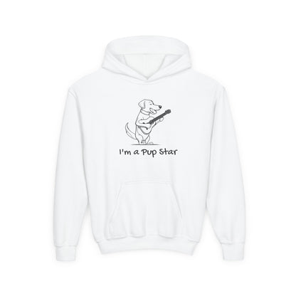 Dog With a Guitar. I"m a Pup Star.  Kids Hoodie