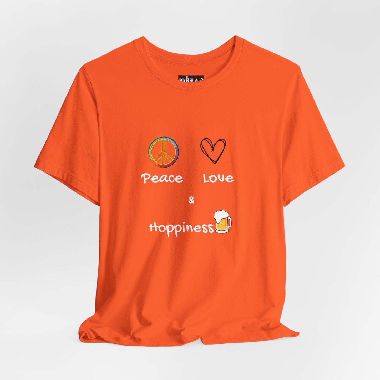 Peace, Love and Hoppiness. Unisex Jersey Short Sleeve Tee