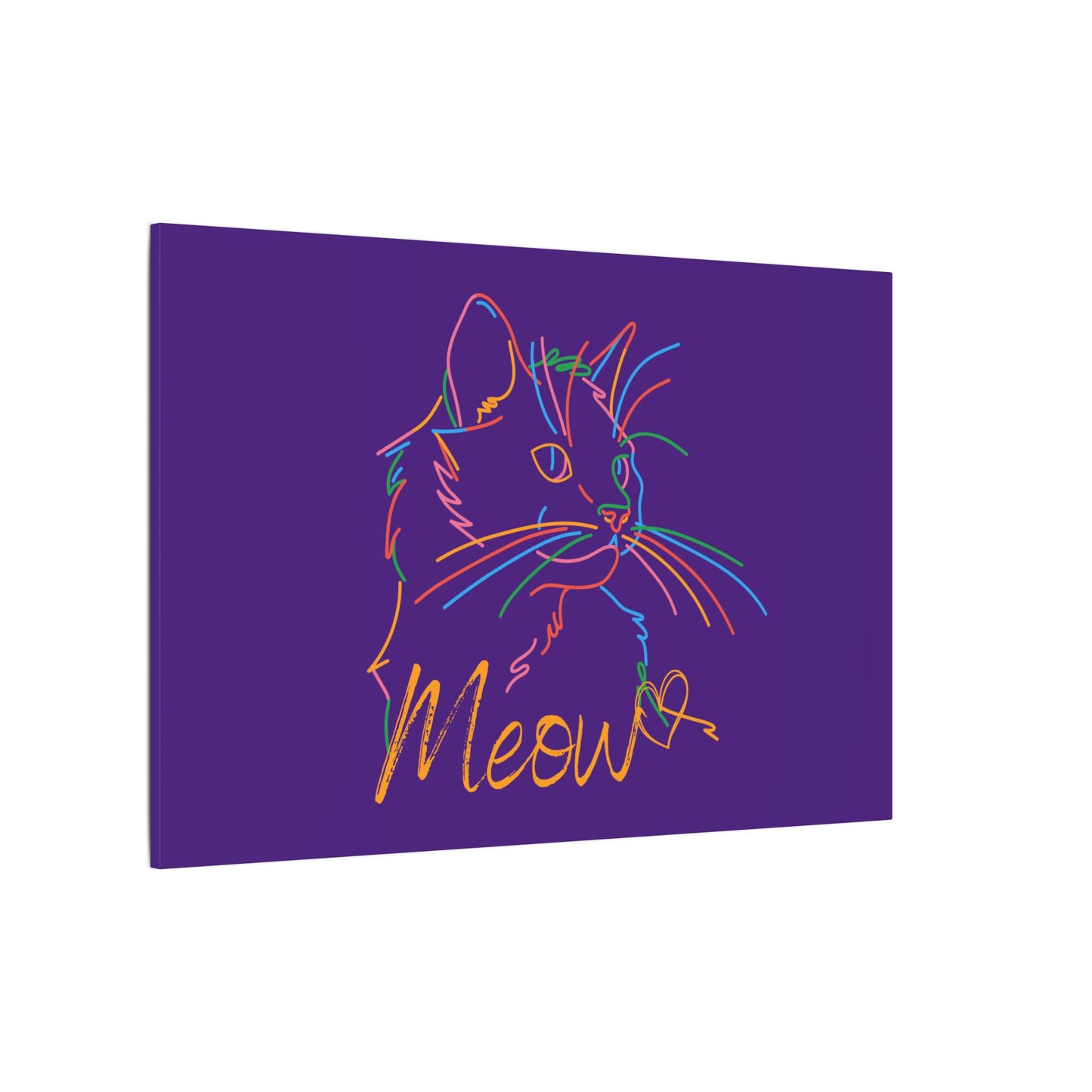 Copy of Meow. Cat with Purrty Color Outlines. Canvas Gallery Wraps