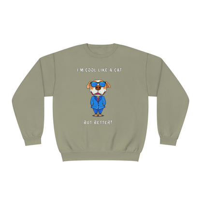 Chuck The Cool Dog. Unisex NuBlend® Crewneck Sweatshirt