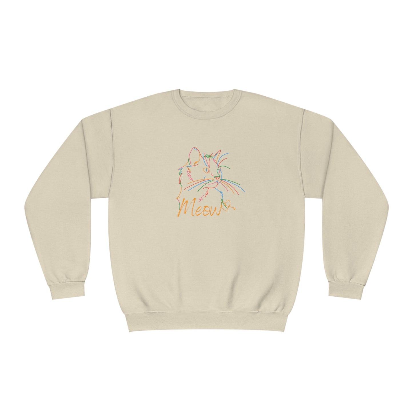 Meow. Cat with purrty color outlines. Unisex NuBlend® Crewneck Sweatshirt