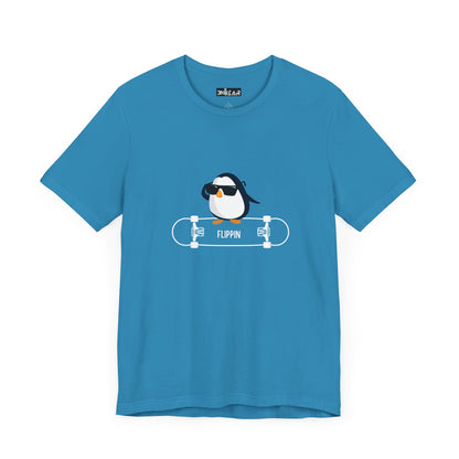 Adélie The Flippin Penguin. Unisex Jersey Short Sleeve Tee