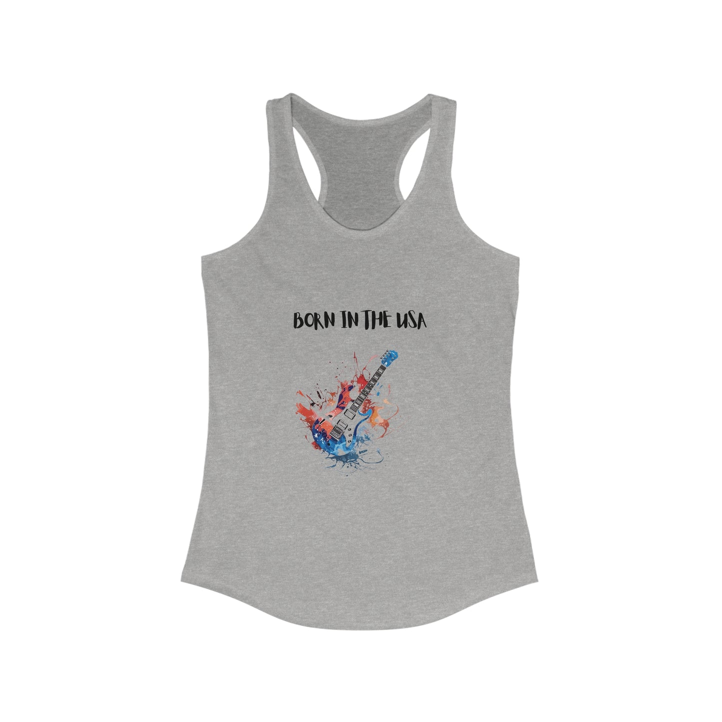 Born In The USA Guitar. Women's Ideal Racerback Tank